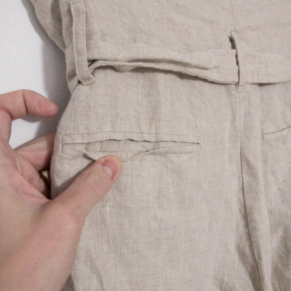 Reformation Linen Pants Womens Size 12 (35x26) Beige Tie Casual Neutral Norman